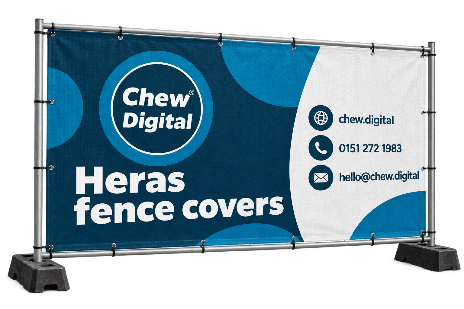 Chew Digital® heras fence covers product mockup