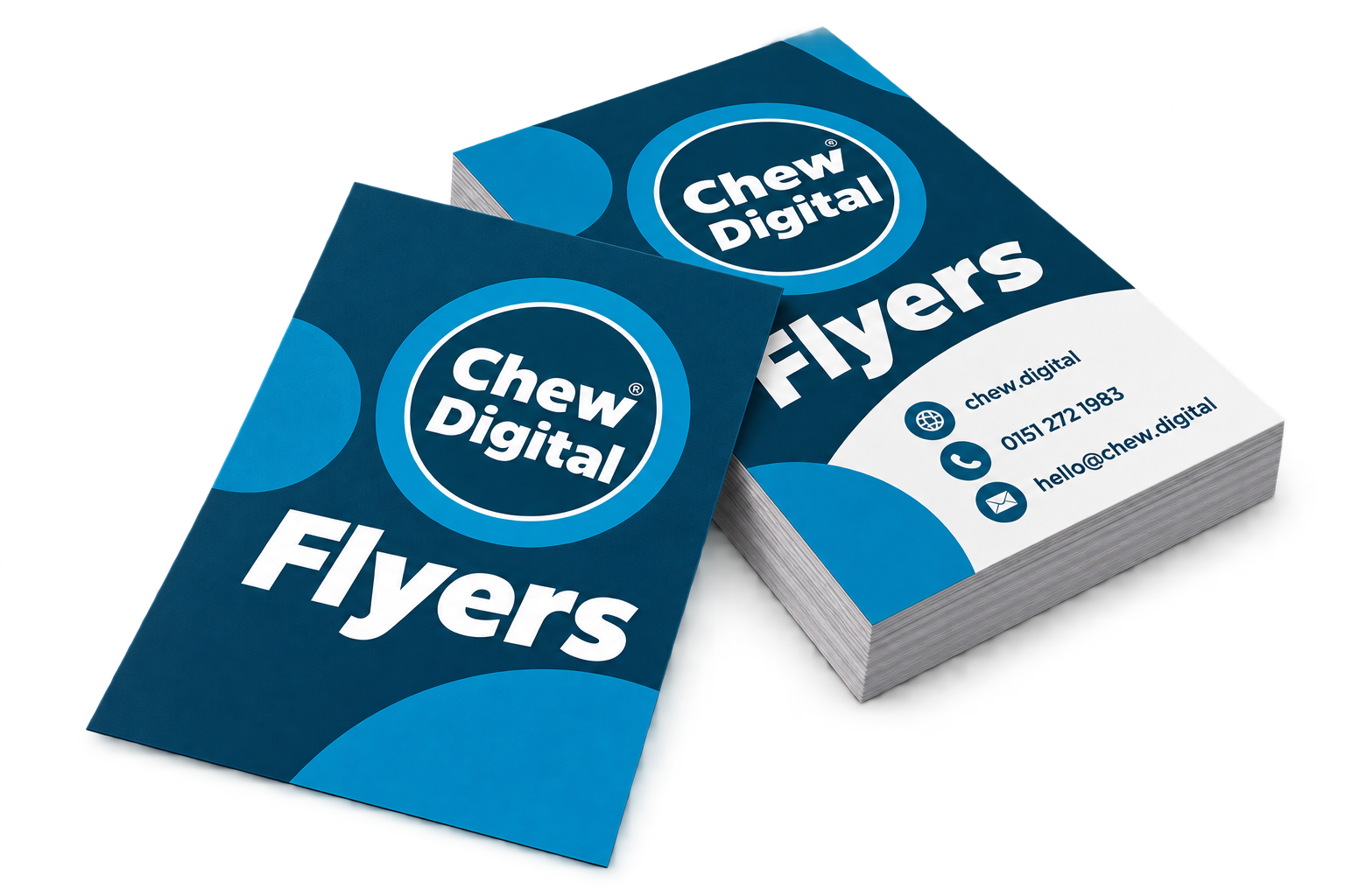Chew Digital® flyers product mockup