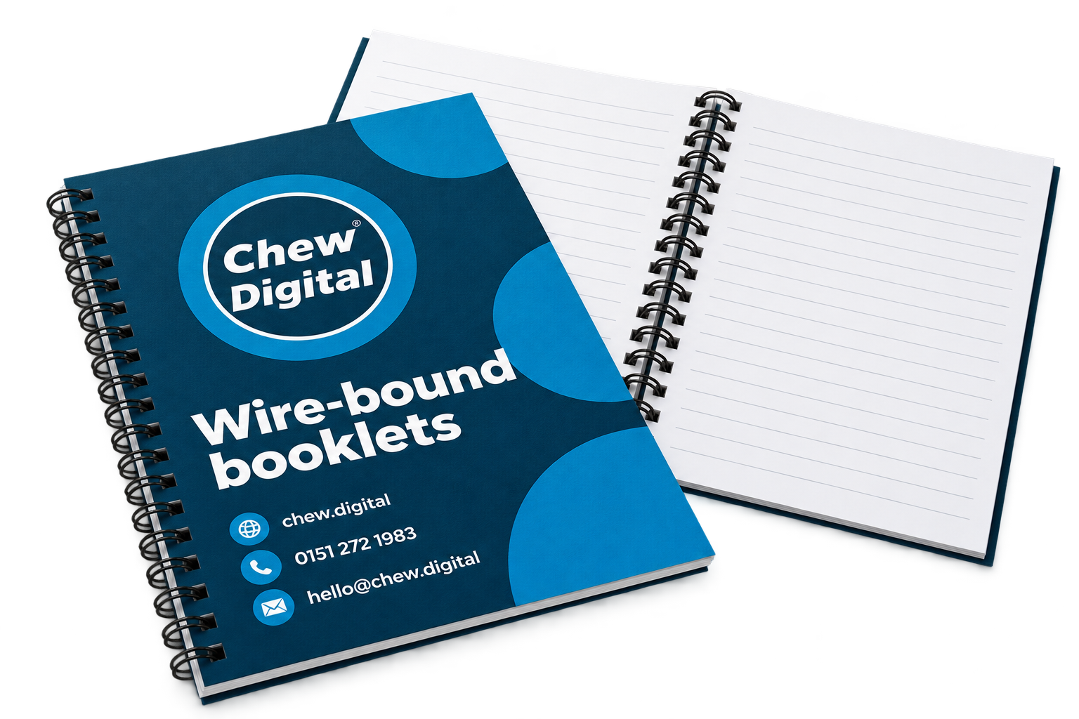 Chew Digital® wire-bound booklets product mockup