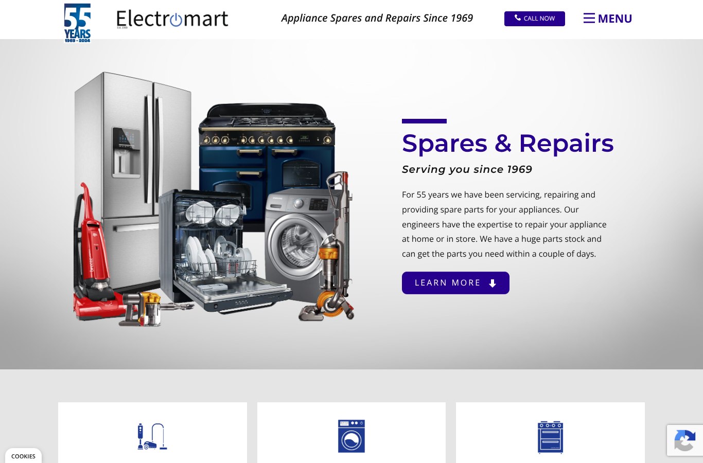 Homepage of the Electromart website, built by Chew Digital&reg;