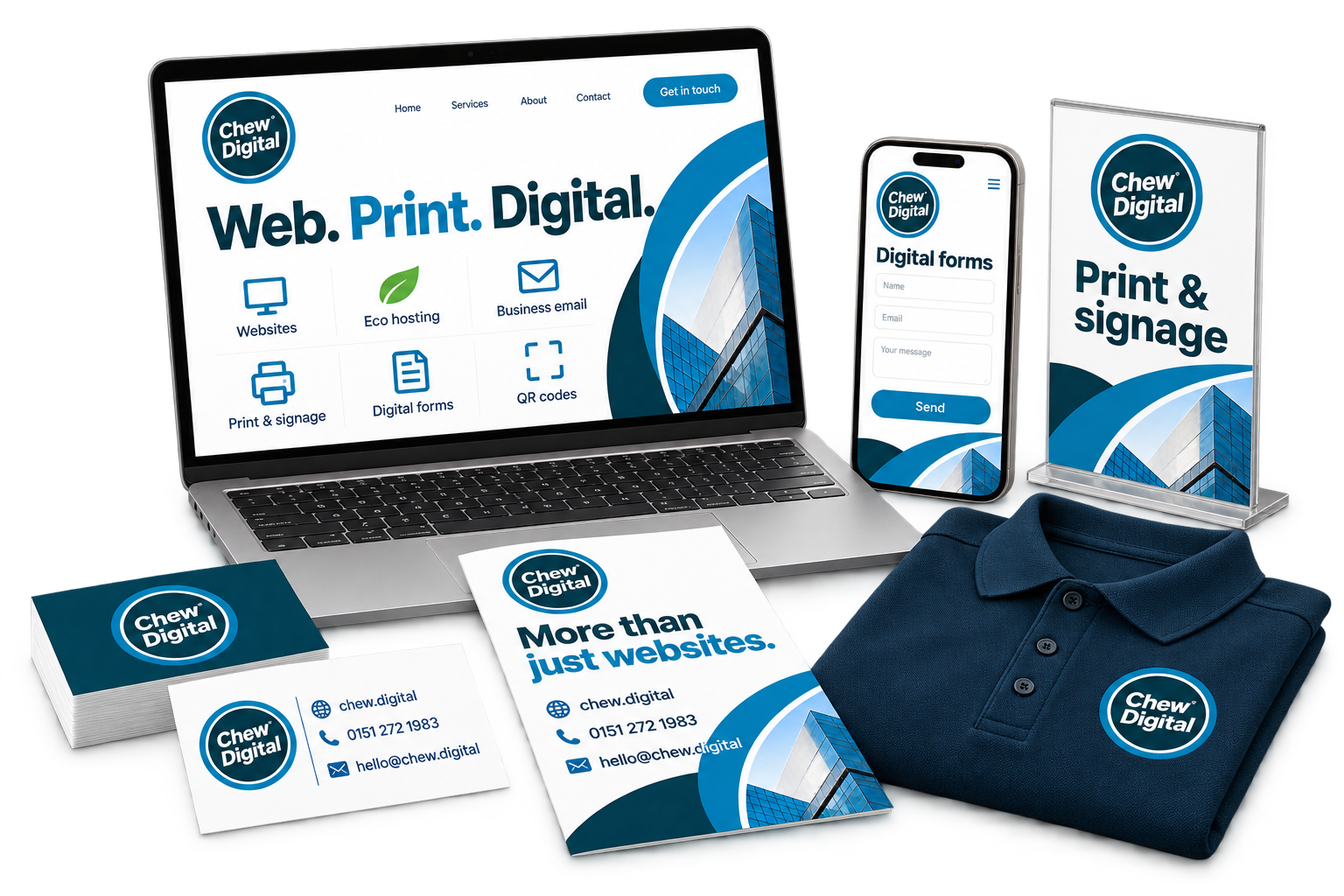 Chew Digital&reg; web, print and digital services with branded print and workwear